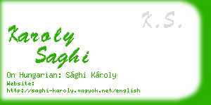 karoly saghi business card