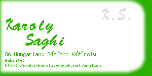 karoly saghi business card